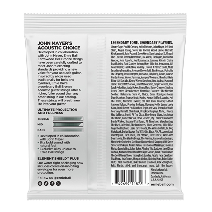 ERNIE BALL Earthwood Bell Bronze Medium 13-56 Akustik Gitar Teli